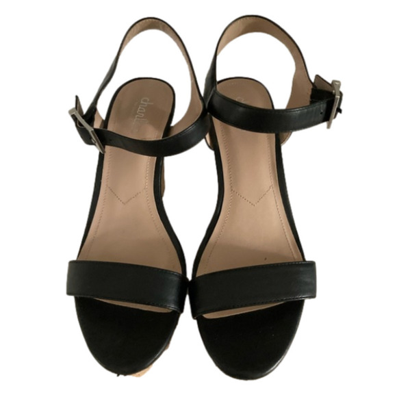 CHARLES by CHARLES DAVID WEDGE BLACK SANDALS- Size 9 1/2 - Picture 2 of 8